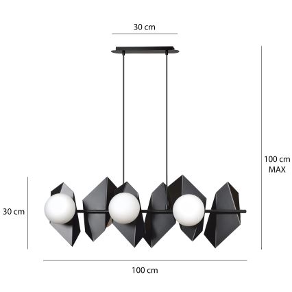 Lámpara colgante DRIFTON 6xE14/10W/230V negro