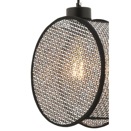 Lámpara colgante DRUM de cable 1xE27/60W/230V gris/negro