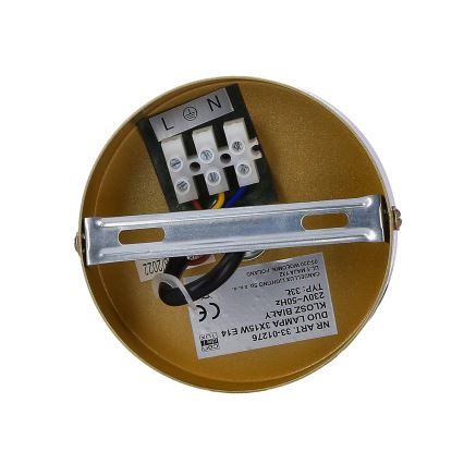 Lámpara colgante DUO 3xE14/40W/230V dorado/negro