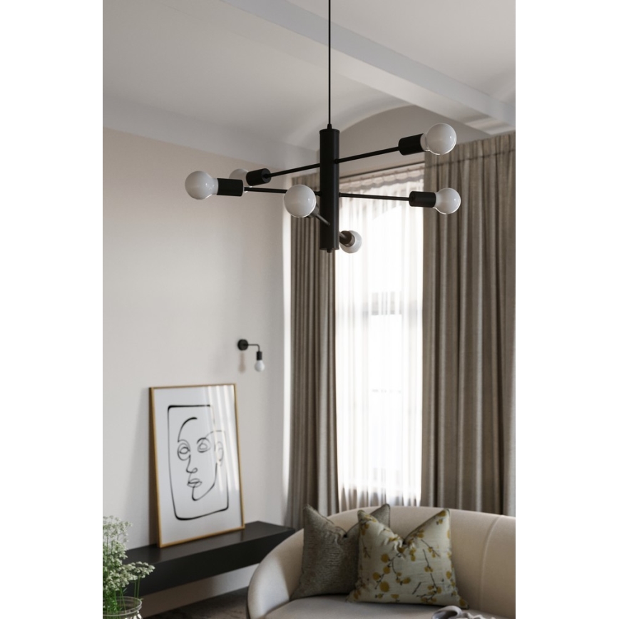 Lámpara colgante DUOMO 3D 3xE27/60W/230V negro