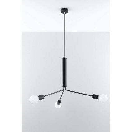 Lámpara colgante DUOMO 3D 3xE27/60W/230V negro