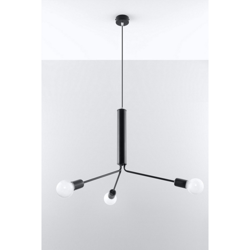Lámpara colgante DUOMO 3D 3xE27/60W/230V negro