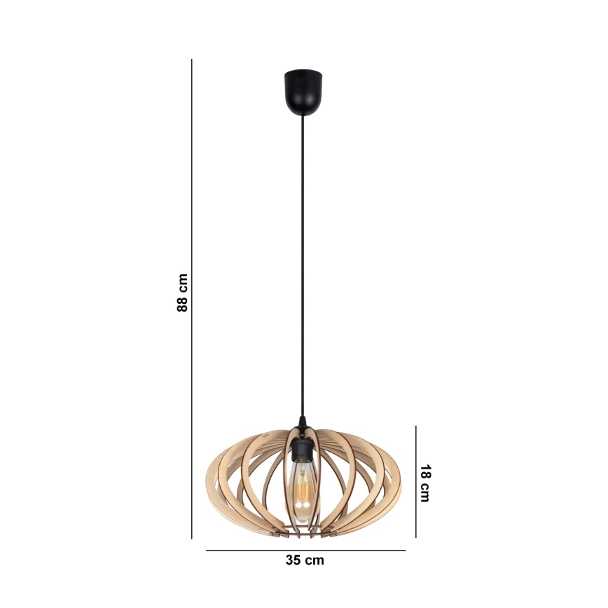 Lámpara colgante EARTH 1xE27/60W/230V negro/beige