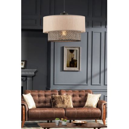 Lámpara colgante ECHO 1xE27/60W/230V beige/gris claro