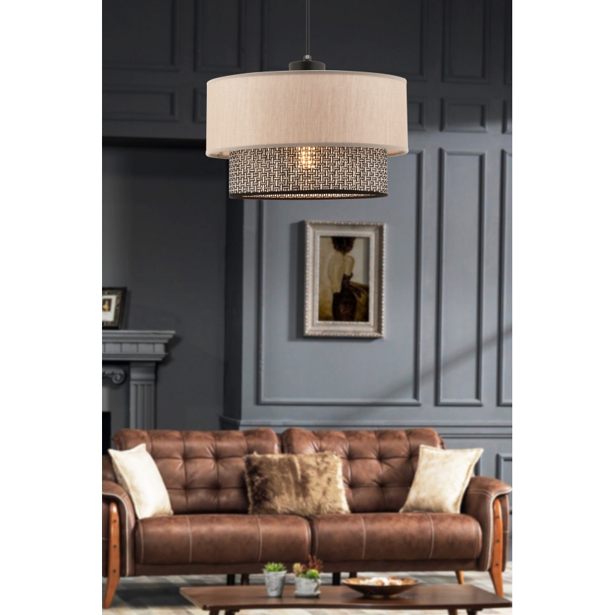 Lámpara colgante ECHO 1xE27/60W/230V beige/gris claro