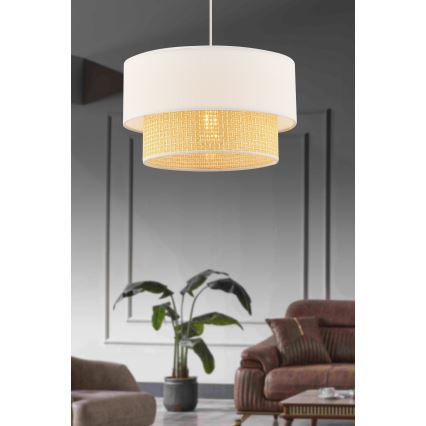 Lámpara colgante ECHO 1xE27/60W/230V crema/beige