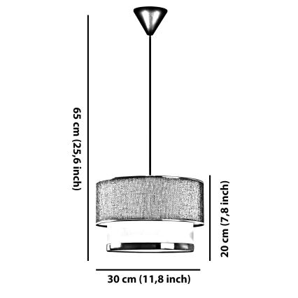 Lámpara colgante ECHO 1xE27/60W/230V marrón/crema