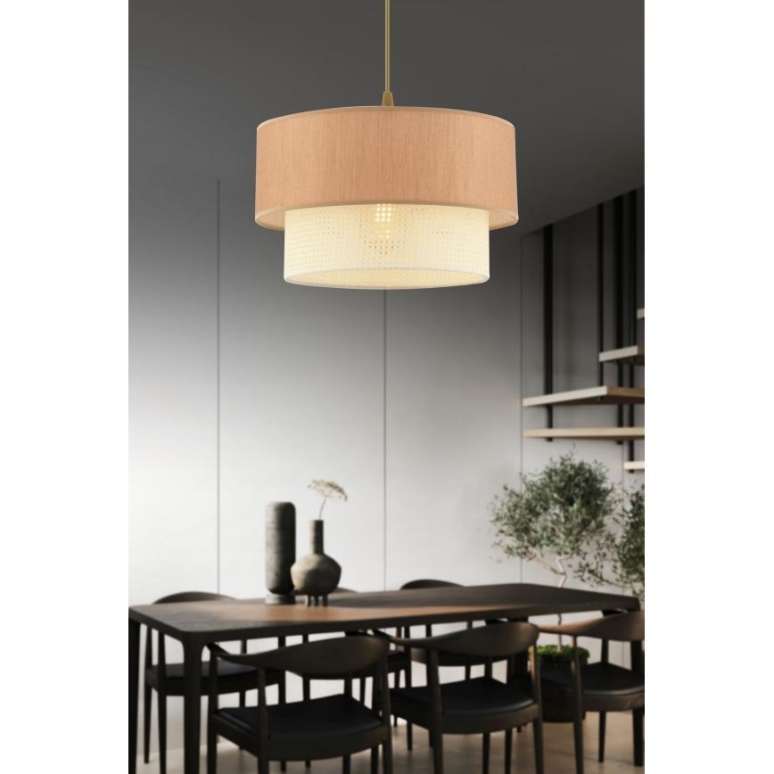 Lámpara colgante ECHO 1xE27/60W/230V marrón/crema