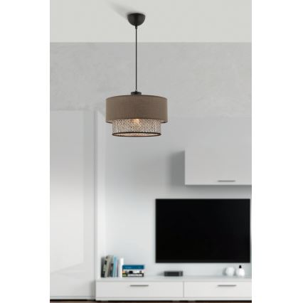 Lámpara colgante ECHO 1xE27/60W/230V marrón/gris