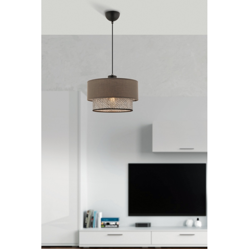 Lámpara colgante ECHO 1xE27/60W/230V marrón/gris
