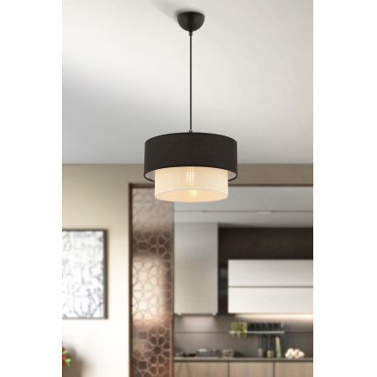 Lámpara colgante ECHO 1xE27/60W/230V negra/crema