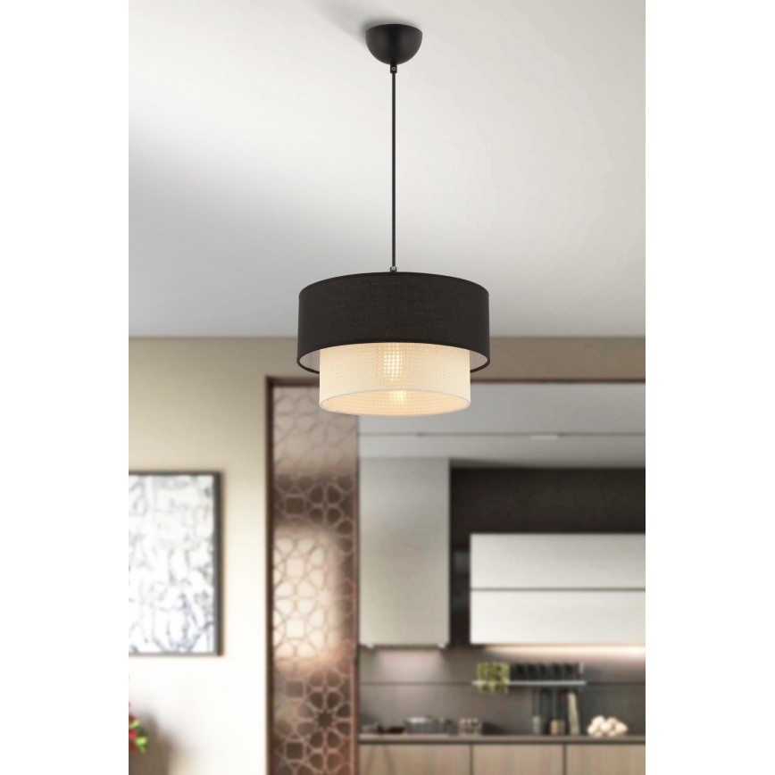 Lámpara colgante ECHO 1xE27/60W/230V negra/crema
