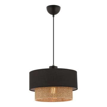 Lámpara colgante ECHO 1xE27/60W/230V negra/marrón