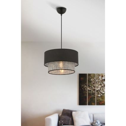 Lámpara colgante ECHO 1xE27/60W/230V negro/gris