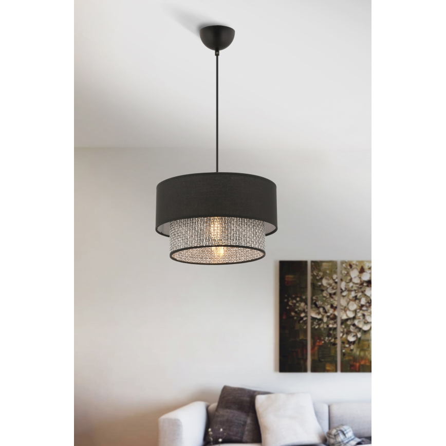 Lámpara colgante ECHO 1xE27/60W/230V negro/gris