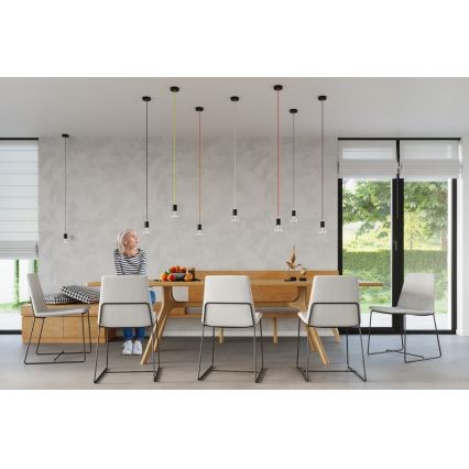 Lámpara colgante EDISON 1xE27/60W/230V negro