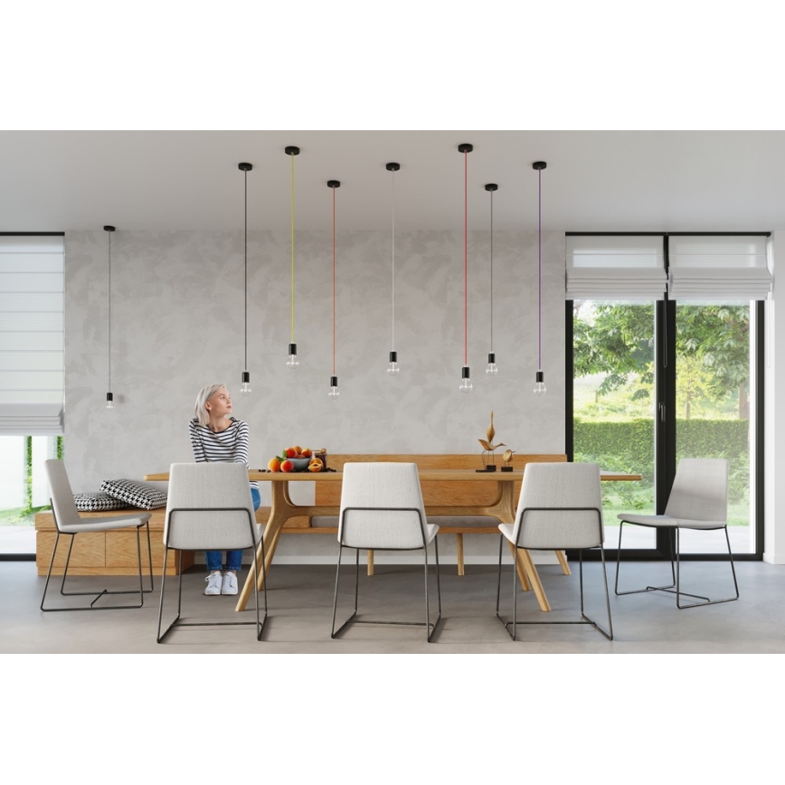 Lámpara colgante EDISON 1xE27/60W/230V negro