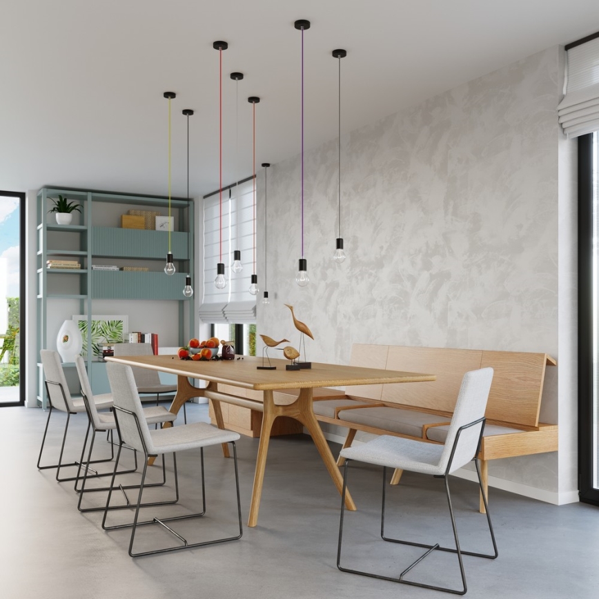 Lámpara colgante EDISON 1xE27/60W/230V negro