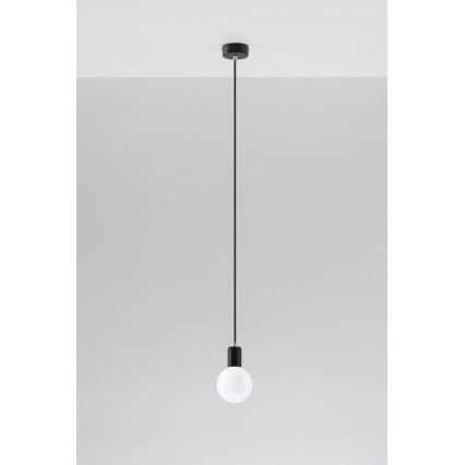 Lámpara colgante EDISON 1xE27/60W/230V negro
