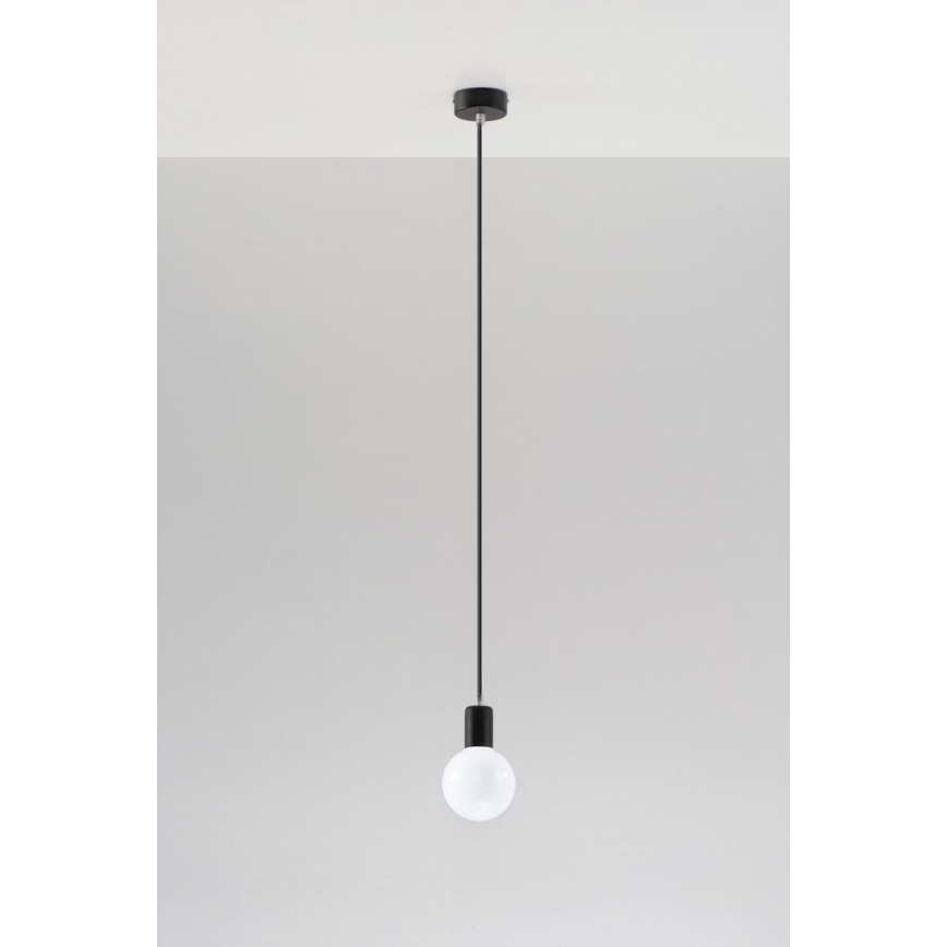 Lámpara colgante EDISON 1xE27/60W/230V negro