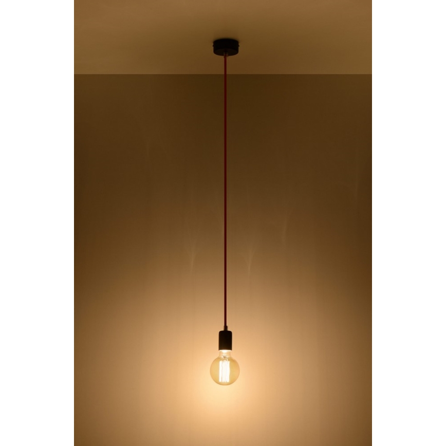 Lámpara colgante EDISON 1xE27/60W/230V negro