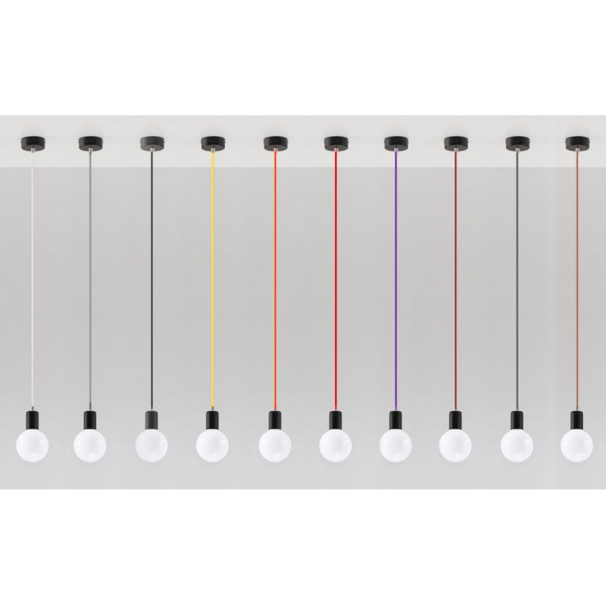 Lámpara colgante EDISON 1xE27/60W/230V negro