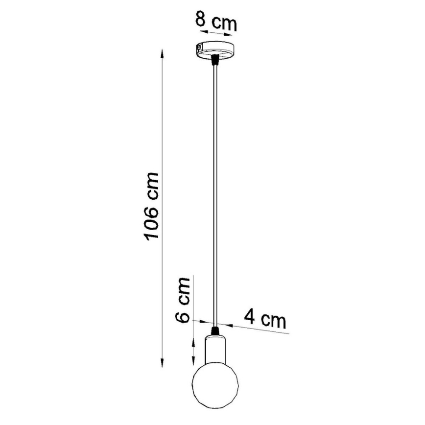 Lámpara colgante EDISON 1xE27/60W/230V negro