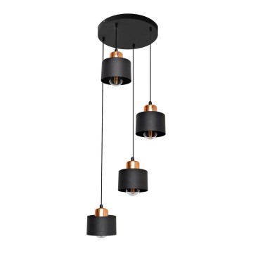 Lámpara colgante EDISON 4xE27/15W/230V
