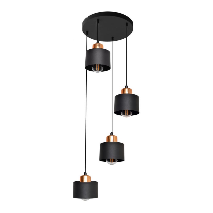 Lámpara colgante EDISON 4xE27/15W/230V