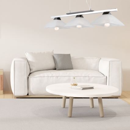 Lámpara colgante ELA 3xE27/60W/230V haya