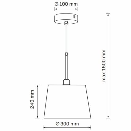 Lámpara colgante ELENA 1xE27/20W/230V negro