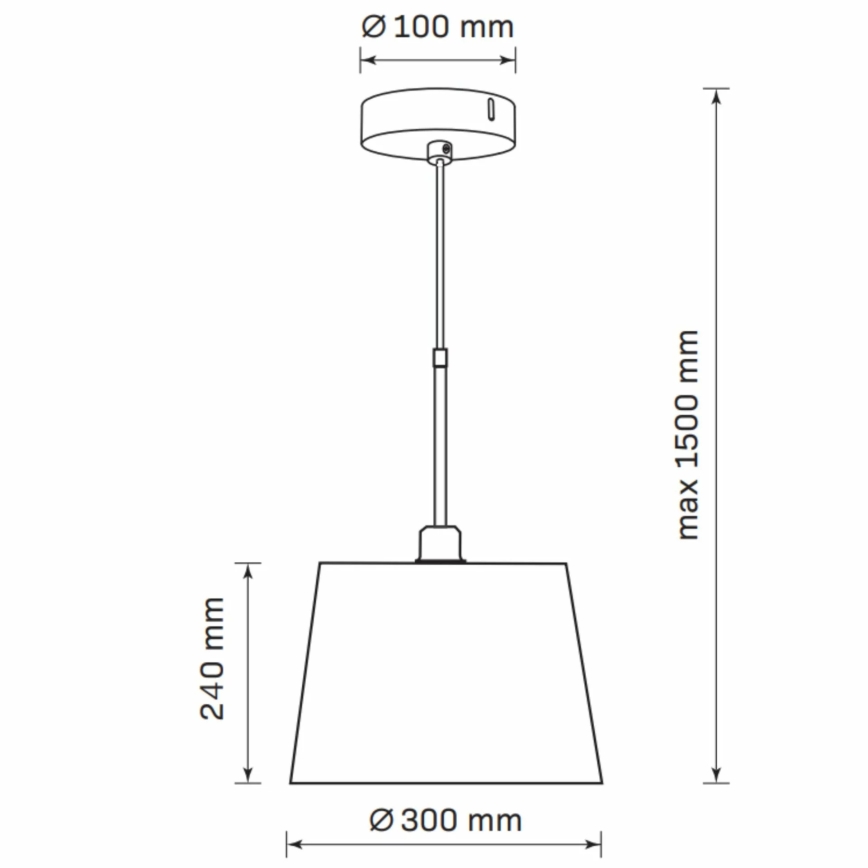 Lámpara colgante ELENA 1xE27/20W/230V negro