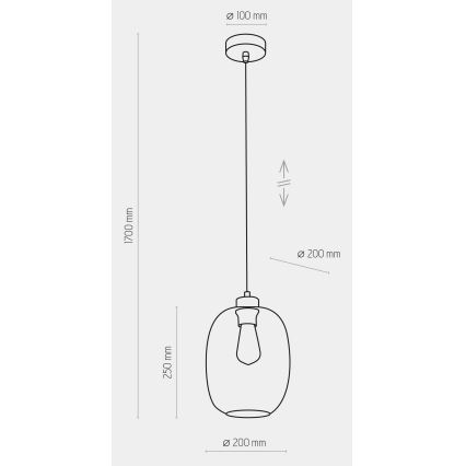 Lámpara colgante con cable ELIO 1xE27/15W/230V azul