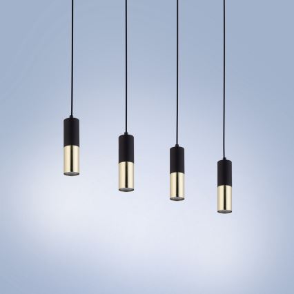 Lámpara colgante ELIT 4xGU10/10W/230V negro
