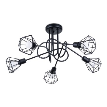 Lámpara colgante en barra ARTEMIS 5xE14/40W/230V negro