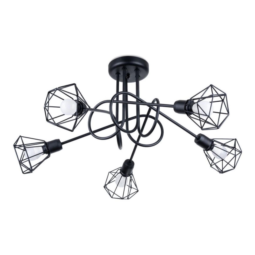 Lámpara colgante en barra ARTEMIS 5xE14/40W/230V negro