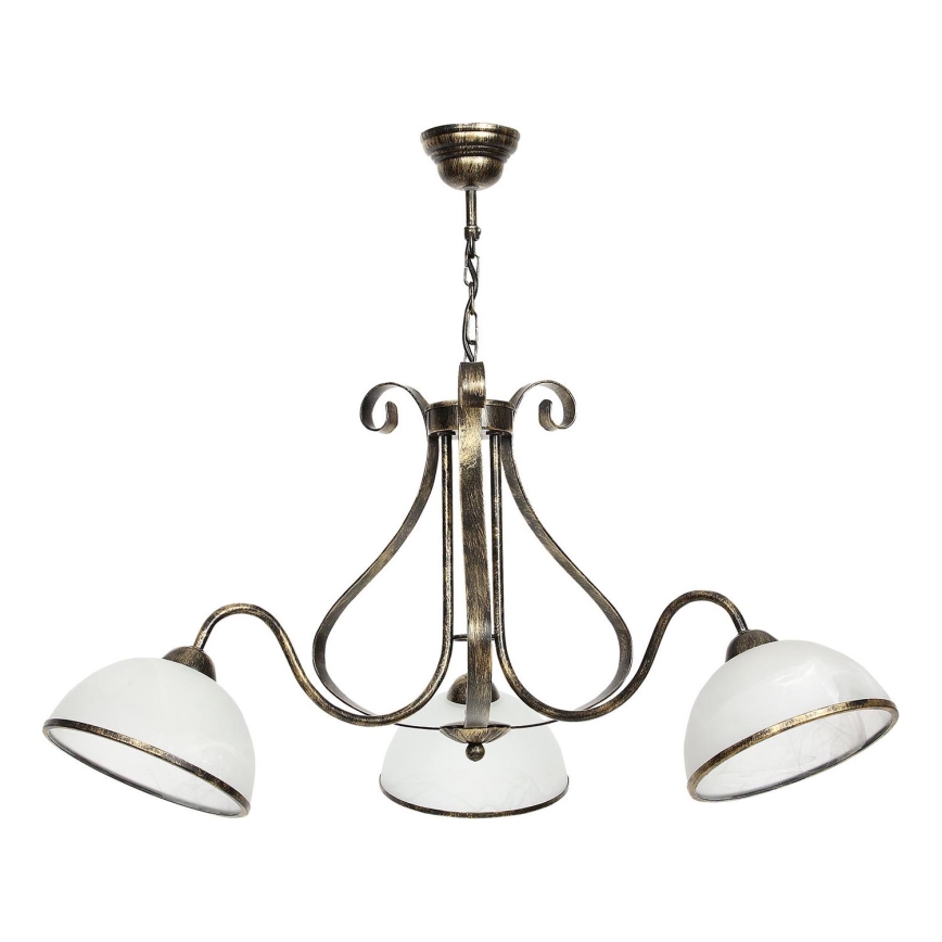 Lámpara colgante en cadena ANTICA 3xE27/60W/230V