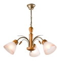 Lámpara colgante en cadena TULIPÁN 3xE27/60W/230V haya