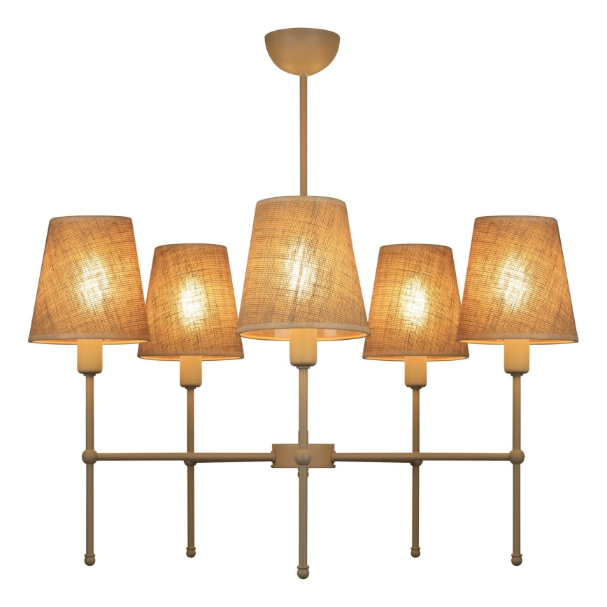 Lámpara colgante en varilla MADELA 5xE14/40W/230V yute/beige