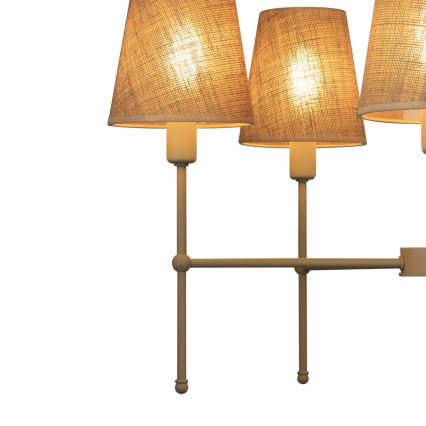 Lámpara colgante en varilla MADELA 5xE14/40W/230V yute/beige