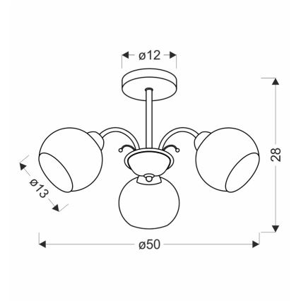 Lámpara colgante en varilla NESTOR 3xE27/40W/230V latón