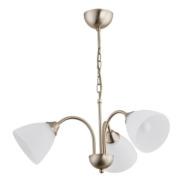 Lámpara colgante ENIGMA con cadena, 3xE14/10W/230V, acabado bronce