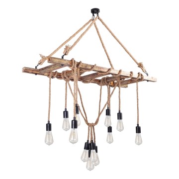 Lámpara colgante EREBOS 12xE27/40W/230V marrón