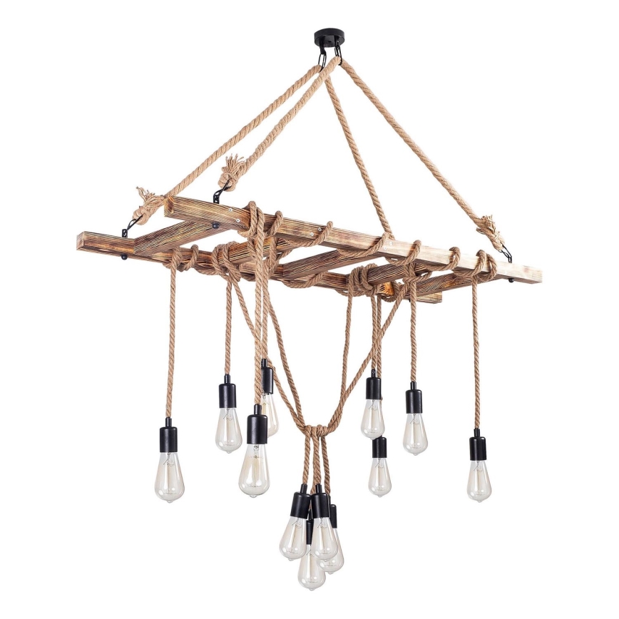 Lámpara colgante EREBOS 12xE27/40W/230V marrón
