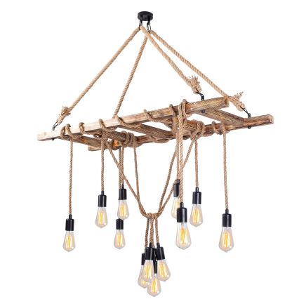 Lámpara colgante EREBOS 12xE27/40W/230V marrón