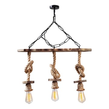 Lámpara colgante EREBOS 3xE27/40W/230V marrón
