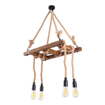 Lámpara colgante EREBOS 4xE27/40W/230V marrón