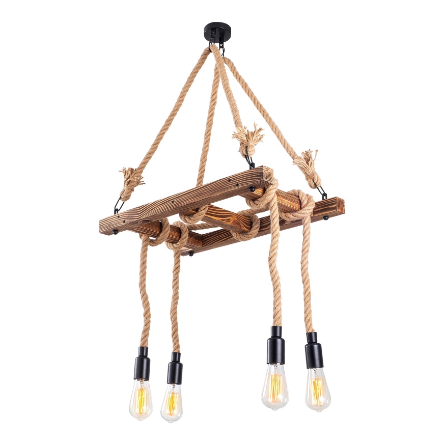 Lámpara colgante EREBOS 4xE27/40W/230V marrón