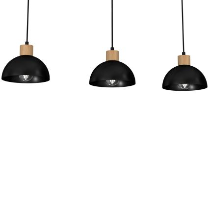 Lámpara colgante ERIK 3xE27/60W/230V beige/negro