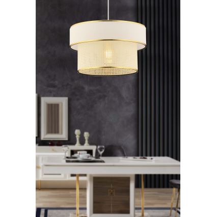 Lámpara colgante ERO 1xE27/60W/230V crema/dorada